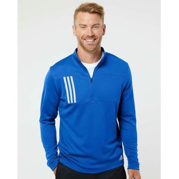 Adidas Mens Tampa Bay 3-Stripes Double Knit Quarter-Zip Pullover Blue Sz XLARGE - Picture 3 of 8